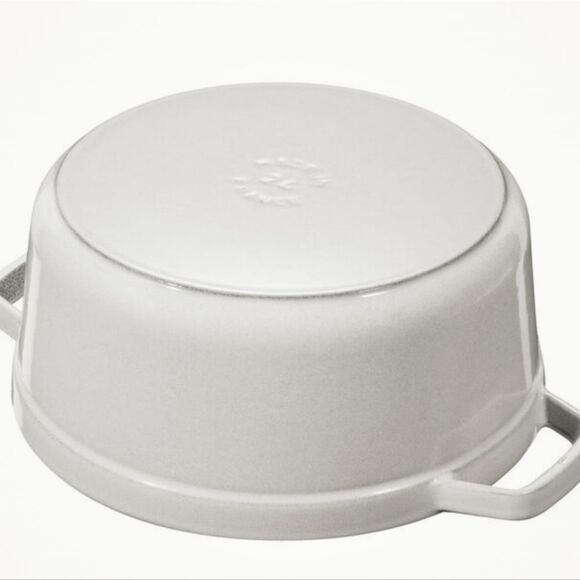 Staub Cast Iron 7QT Round Dutch Oven- White Truffle - Picture 5 of 14